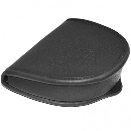 Porte-monnaie cuvette en cuir de vachette lisse - Noir Porte-monnaie cuvette en cuir de vachette lisse - Noir