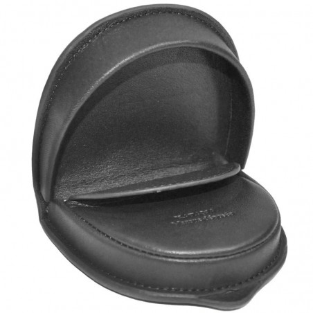 Porte-monnaie cuvette en cuir de vachette lisse - Noir Porte-monnaie cuvette en cuir de vachette lisse - Noir