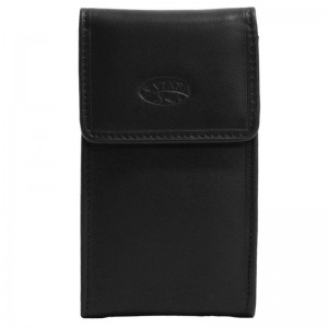 Porte-clé en cuir de vachette lisse - Noir