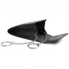 Porte-clé en cuir de vachette lisse - Noir Porte-clé en cuir de vachette lisse - Noir