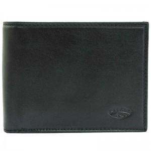 Portefeuille homme en cuir KATANA noir | Porte-monnaie porte-cartes classique qualité pas cher