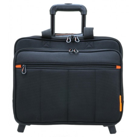 Pilot case multifonctions 17" DAVIDTS "The Chase" noir | Bagage business trolley grand format professionnel